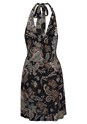 Black Printed Paisley Halter Neck Dress F01039