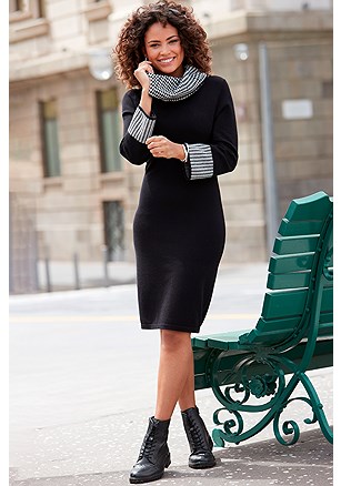 Houndstooth Sweater Dress product image (F01071BK_11)
