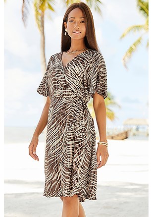 Printed Wrap Dress product image (F01138.BRMU.1.AA)