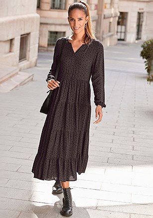 Long Sleeve Maxi Dress product image (F02013.LEBK_1)