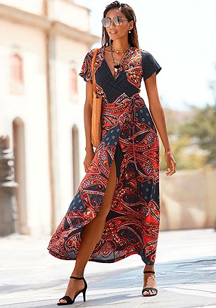 Printed Wrap Maxi Dress product image (F02019.RDNV_1)