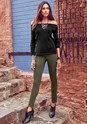 Black Off Shoulder Sweater F03008 - alt image - 5