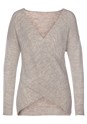 Beige V-Neck Crossover Sweater F03015 - alt image - 3