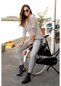 Beige V-Neck Crossover Sweater F03015 - alt image - 2