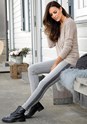 Beige V-Neck Crossover Sweater F03015 - alt image - 5