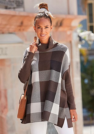 Checked Oversized Sweater product image (F03034.BRMU.1.P718)