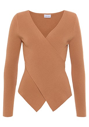 Overlapping V-Neck Sweater product image (F03058.CG.1.J)