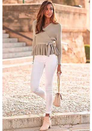 Wrap Look V-Neck Sweater product image (F03068.BE.1.G1)