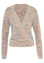 Cream Multi V-Neck Surplice Sweater F03072 - alt image - 3