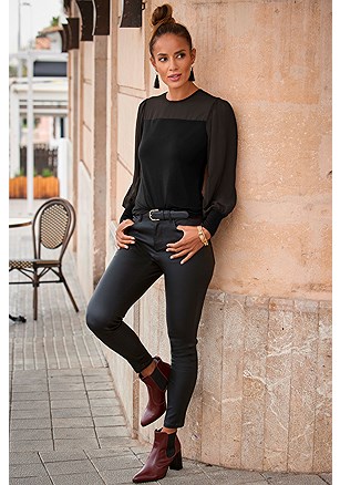 Sheer Long Sleeve Blouse product image (F05001.BK_p1)