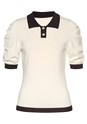 Navy & Cream Two Tone Collared Shirt F05035 - alt image - 3