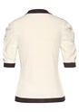 Navy & Cream Two Tone Collared Shirt F05035 - alt image - 4