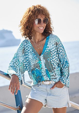 Printed Long Sleeve Top product image (F05070.BLPR.1.Ines)