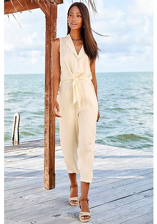 Front Knot Jumpsuit product image (F06010.BE.1.AA)