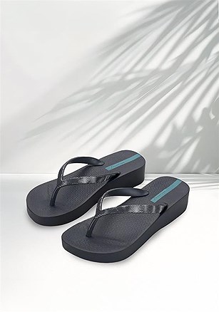 Metallic Wedge Flip Flops product image (I83612.GY.1.B62725)