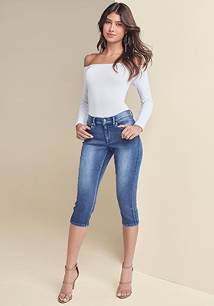 Mid Rise Capri Jeans product image (VL31012.MW.1)