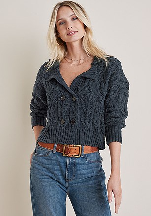 Double Breasted Cardigan product image (VL47774.BKIR.1)