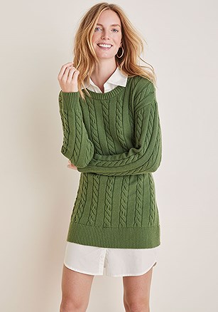 Layered Sweater Dress product image (VL48512.BZGR.1)