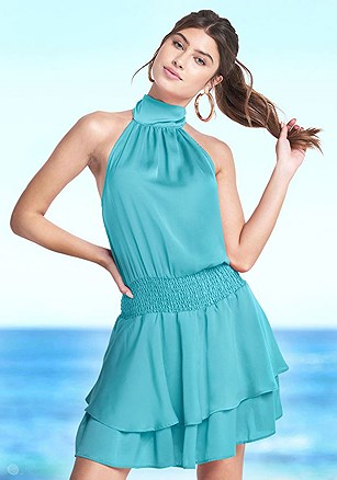 Smocked Waist Dress product image (VZ22900.AQBL.1)