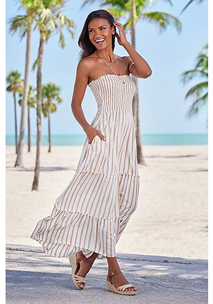 Striped Bandeau Dress product image (W005.TAWH.3G)