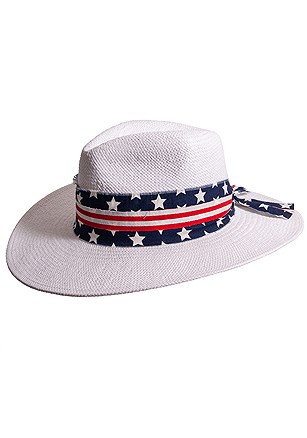 Straw Americana Sun Hat product image (W10005.WH.1)