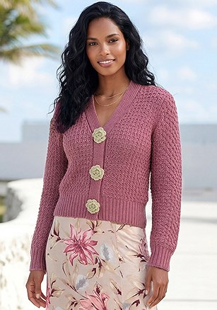 Flower Detail Cardigan product image (W10052.MVTP.1G)