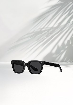 Horn Rimmed Square Sunglasses product image (W10077.BK.1.B)