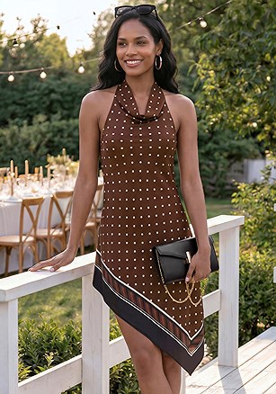 Polka Dot Halter Dress product image (W10117.BRDT.1)