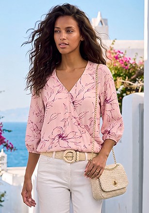 Floral Surplice Blouse product image (W10184.PK.1)