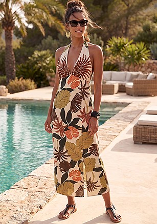 Tropical Print Sleeveless Dress product image (W10206.MU.1)
