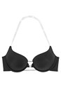 Black Push-up Bra, Clear Resin Rhinestone Embellished Cups With Abstract  Design 32DD 