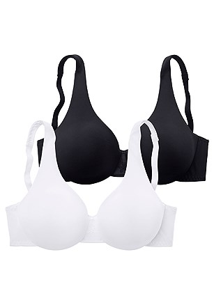 2 Pk Flower T-Shirt Bras product image (X03011.BKWH_5)