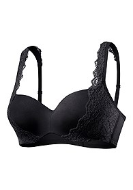 LASCANA Women's Underwire T-Shirt Bra With Clear Straps - Lightly Padded, Adjustable, Perfect Under Fitted Tops