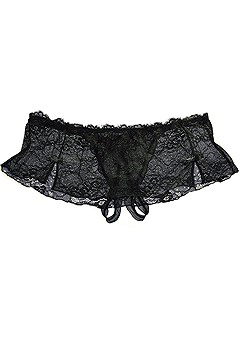 Lace Skirt Open Thong product image (X05034.BK.P)