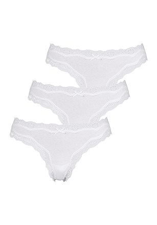 3 Pk Lace Trim Thongs product image (X05160WH_4)