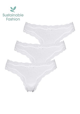 3 Pk Lace Trim Thongs product image (X05160WH_44)
