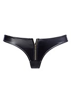 FAUX LEATHER ZIP THONG