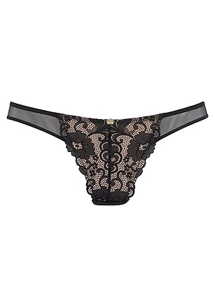 Floral Lace Mesh Thong product image (X05177.CGBK.1)