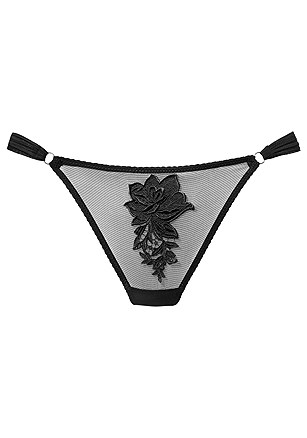 Sheer Floral Thong product image (X05342.BK.3)