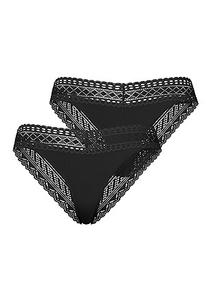 2 Pk Lace Cheeky Panties product image (X06076.BK.3.A)