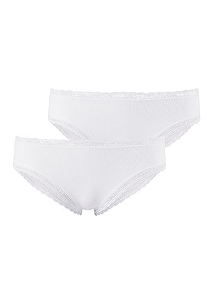 2 Pk Lace Trim Cheeky Panties product image (X06077.WH.3)