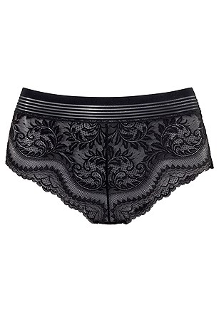 High Waisted Lace Brief product image (X07033-BK-01)