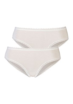 2 Pk Lace Trim Cheeky Panties product image (X07078CR_1.1)