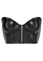 Black Faux Leather Corset X09015, LASCANA