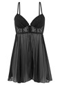 Black Embroidered Push Up Babydoll X10001