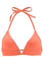 Lascana Plunge Triangle Bikini Top, Coral, 32A/B