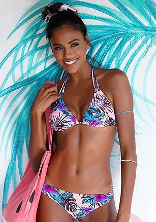 Floral Triangle Bikini Top, Print Classic Bikini Bottom product image (X16075-RSMU-00)