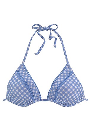 Gingham Triangle Bikini Top, Loop Classic Bikini Bottom product image (X16176WHBL_2)