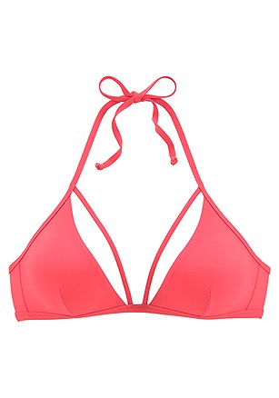 Strappy Triangle Bikini Top, Cut Out High Waisted Bikini Bottom product image (X16181CO_3)