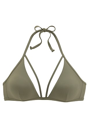 Strappy Triangle Bikini Top, Cut Out High Waisted Bikini Bottom product image (X16181OL_3)